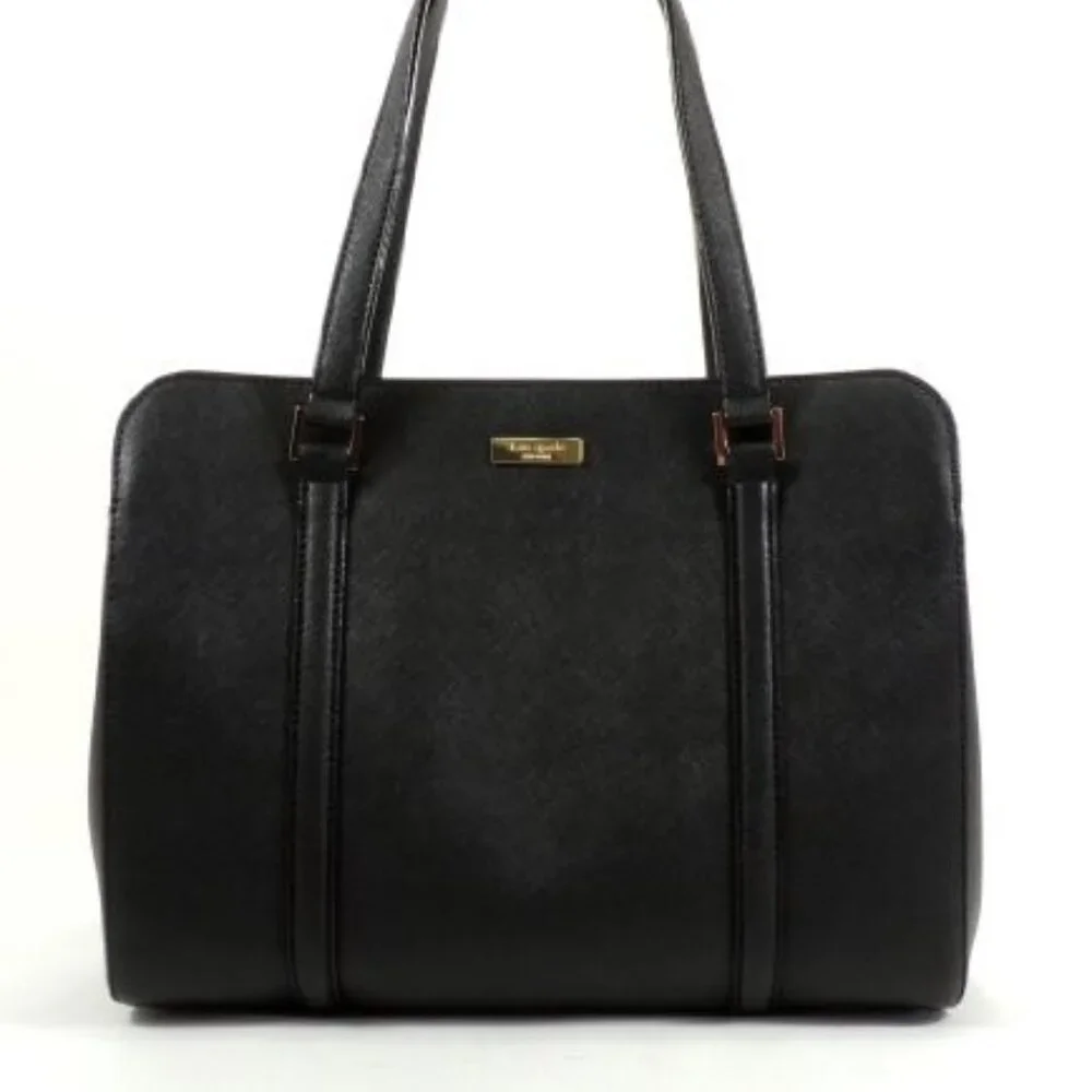 Euc Kate Spade Black Leather Shoulder Bag Large